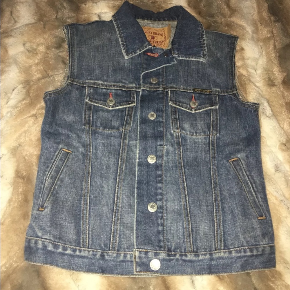 Lucky Brand Blue Denim Vest